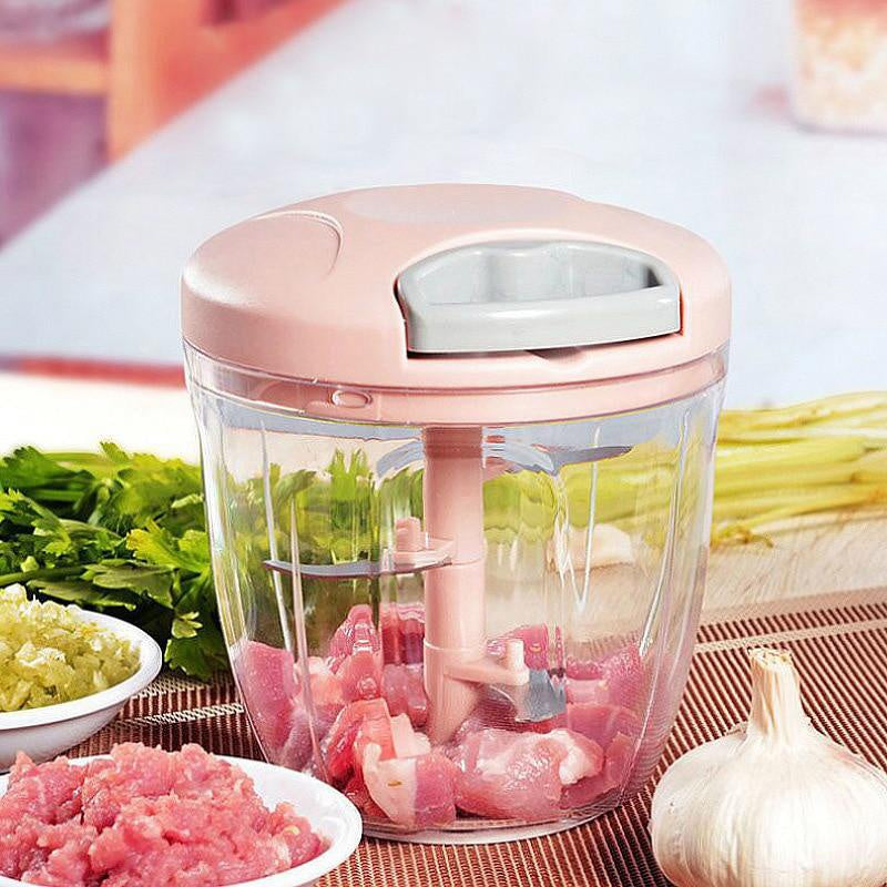 Multi-Function Manual Food Chopper - Meat Mincer & Garlic Press 500/900ml