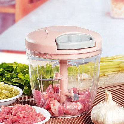 Multi-Function Manual Food Chopper - Meat Mincer & Garlic Press 500/900ml