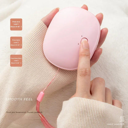 Portable Mini Hand Warmer - USB Rechargeable 3-Level Temperature Control