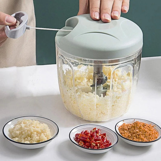 Multi-Function Manual Food Chopper - Meat Mincer & Garlic Press 500/900ml