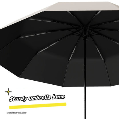 Premium Extra Large Auto Umbrella - Windproof UV Protection with Ring Buckle