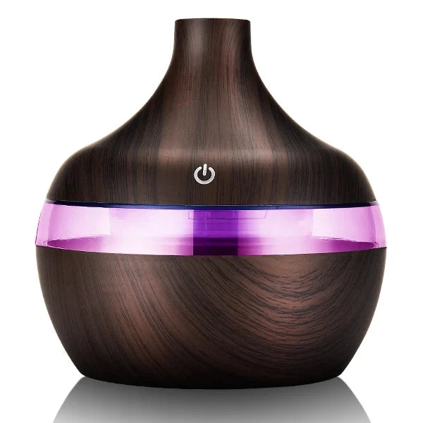 300ml Ultrasonic Humidifier - Wood Aroma Diffuser & Essential Oil Diffuser