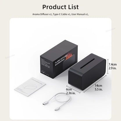 Ultrasonic Essential Oil Diffuser with LED Flame Effect & Timer