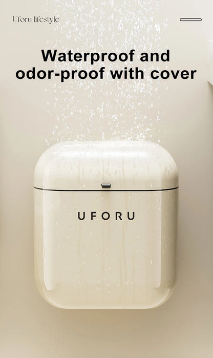 Premium Wall-Mounted Trash Can with Lid - Large Capacity Waterproof Bin
