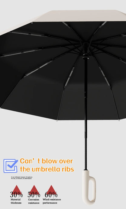 Premium Extra Large Auto Umbrella - Windproof UV Protection with Ring Buckle