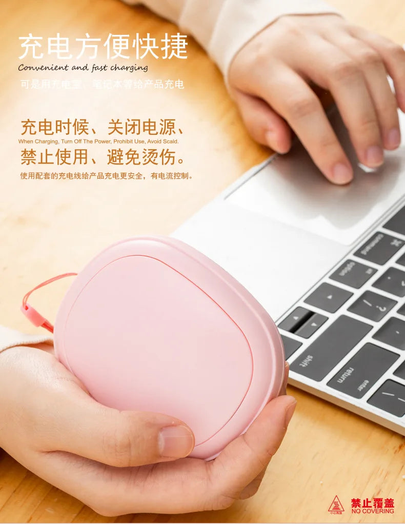Portable Mini Hand Warmer - USB Rechargeable 3-Level Temperature Control
