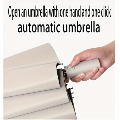 12 Bone Automatic Umbrella - UV Resistant Three Fold Umbrella
