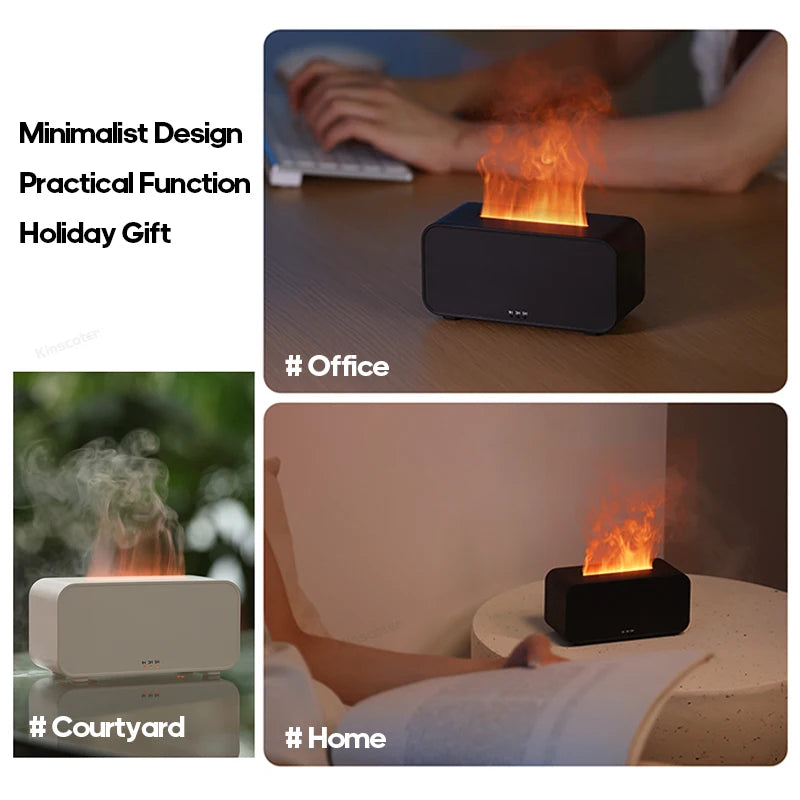 Ultrasonic Essential Oil Diffuser with LED Flame Effect & Timer