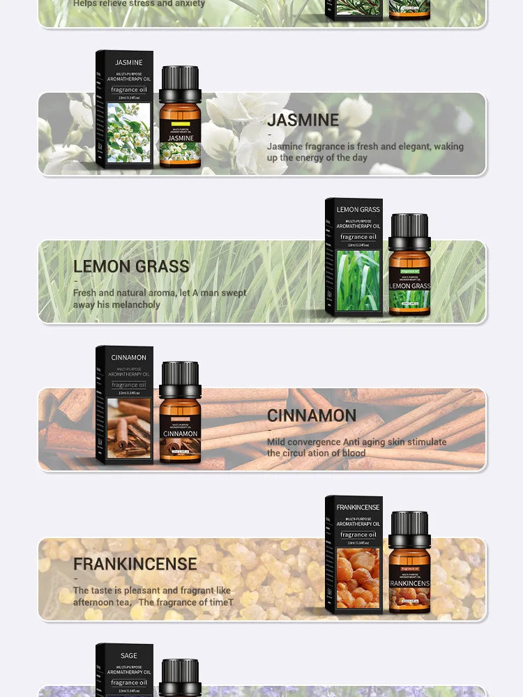 Premium Essential Oil Collection - 20 Scents for Diffusers & Humidifiers