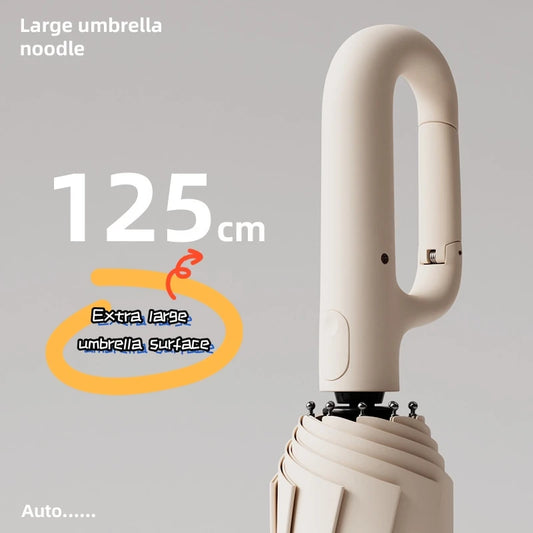 Premium Extra Large Auto Umbrella - Windproof UV Protection with Ring Buckle