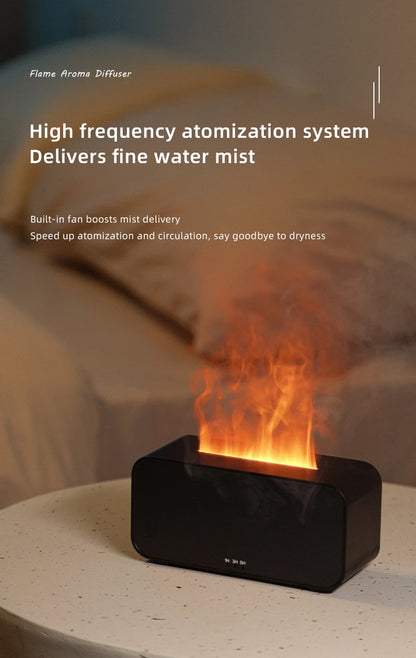 Ultrasonic Essential Oil Diffuser with LED Flame Effect & Timer