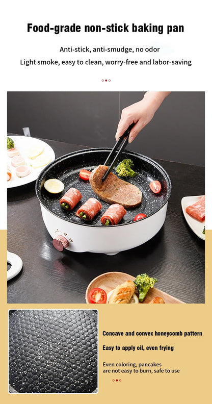 Electric MultiCooker Frying Pan - Non-Stick Barbecue & Cooking Machine