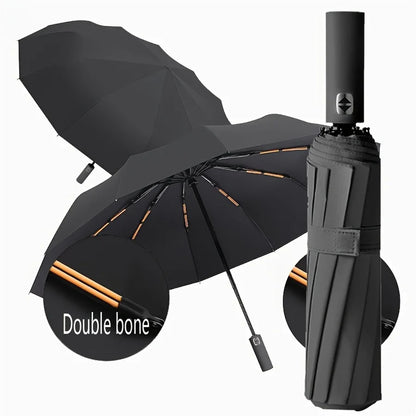 12 Bone Automatic Umbrella - UV Resistant Three Fold Umbrella