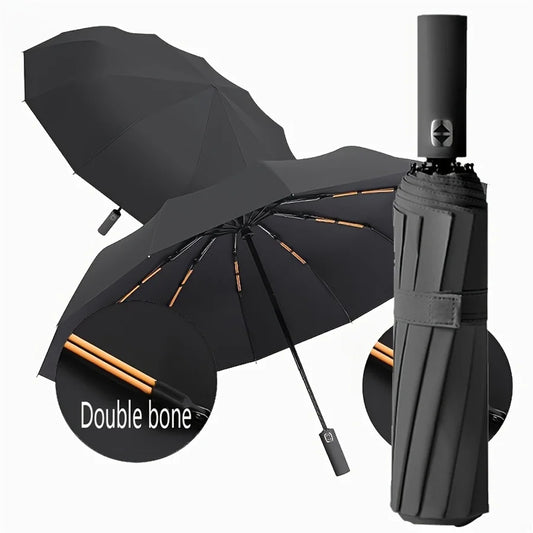 12 Bone Automatic Umbrella - UV Resistant Three Fold Umbrella