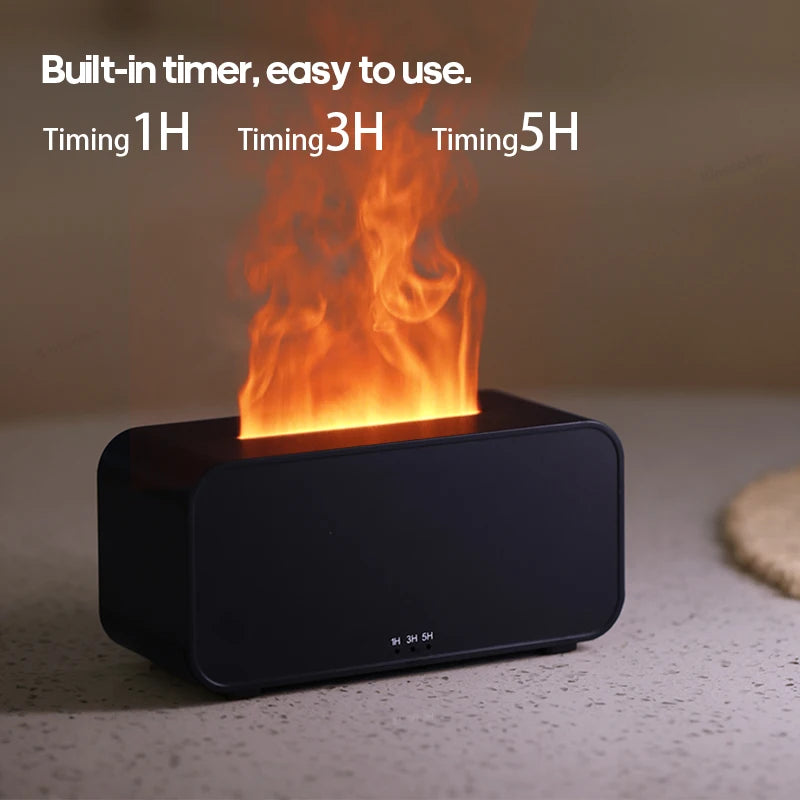 Ultrasonic Essential Oil Diffuser with LED Flame Effect & Timer
